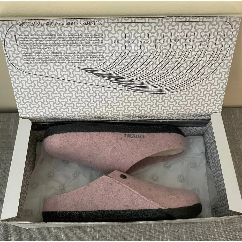 Newt Birkenstock Zermatt Rivet Kids Girls 34/ US 3 Soft Pink Shearling Slippers